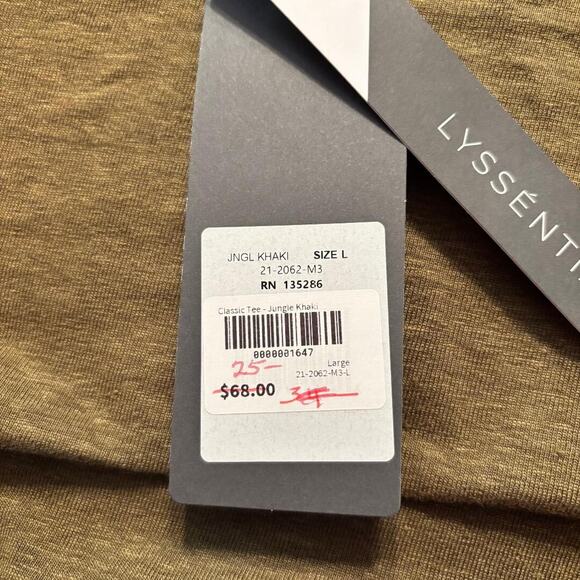 Lysse Jungle Khaki Classic Tee Short Sleeve Women's Size L 95% Linen NWT - Picture 5 of 12